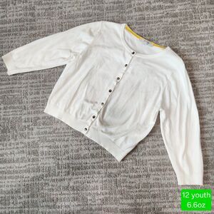 Boden girls 3/4 sleeve sweater white size 12